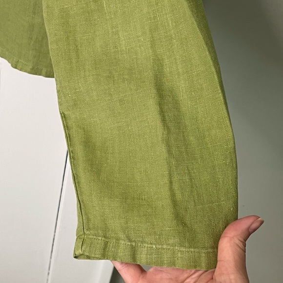 Heaven 100% Linen Womens Long Sleeve Button Front Top Shirt L Coastal Grandma - Picture 4 of 12